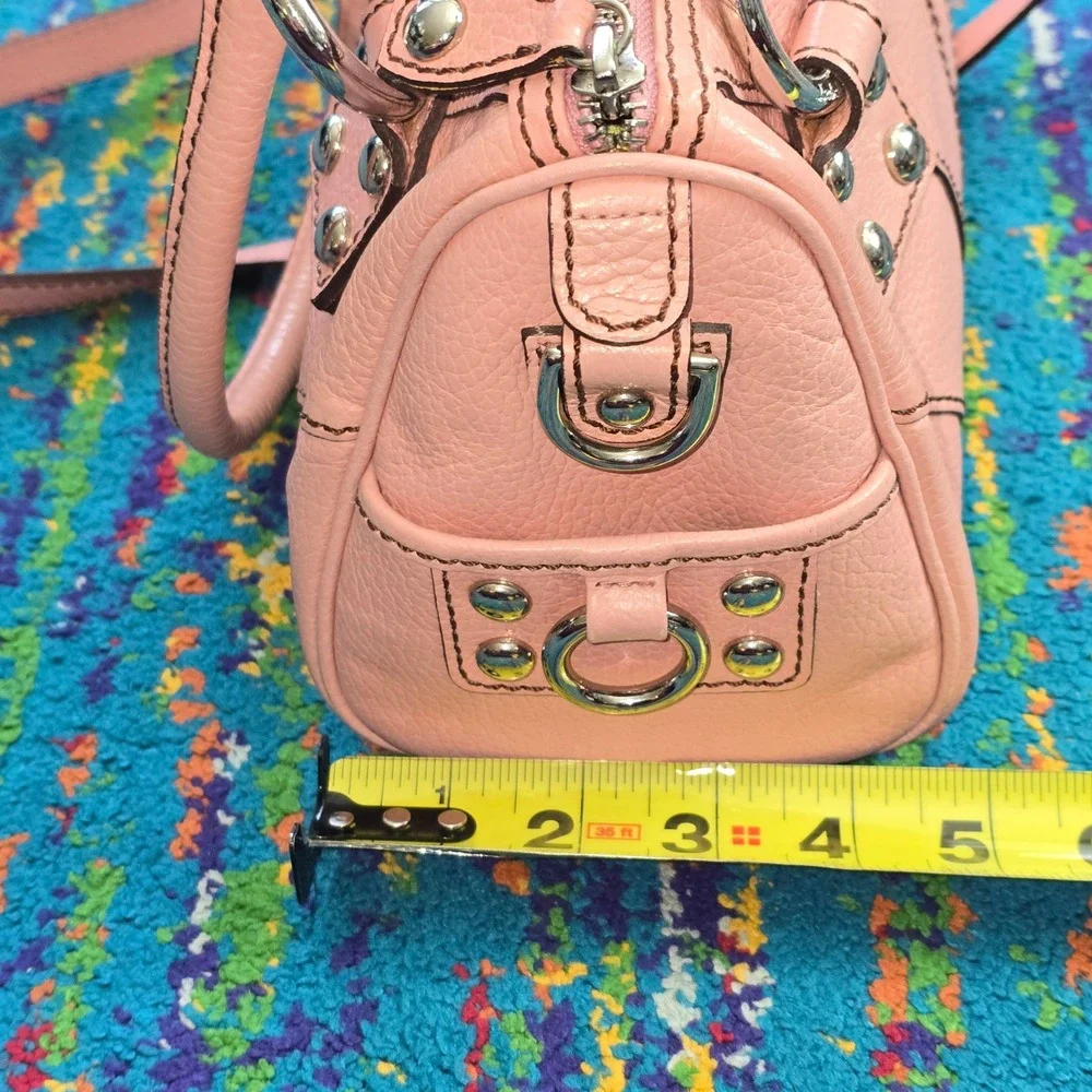 VTG Isabella Fiore Satchel Pink Pebbled Leather‎ Crossbody Handbag